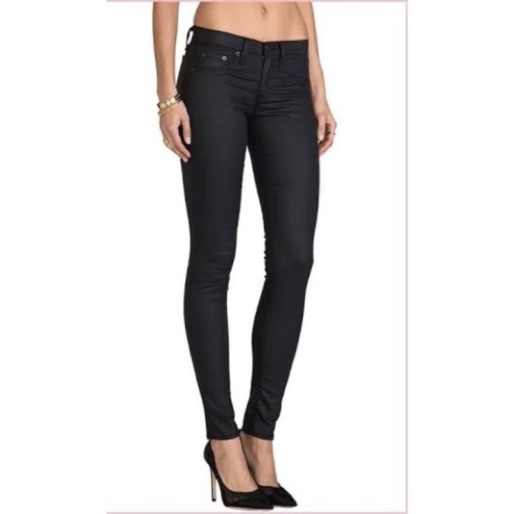 Rag & Bone Skinny Jeans Leggings in Black Wax